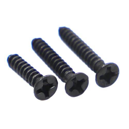 Schwarzer Kohlenstoffstahl Mini Micro Cross Flachsenkkopf Selbstschneidende Holzschraube M1 M1.2 M1.4 M1.7 M2 M2.6 M3 M4(10mm) von TROIOIUM