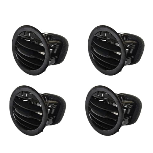 TROIOIUM Auto Innen Air Vent Grille for Corsa D Adam 2201099 13417363 Schwarz/Chrom Dashboard Air klimaanlage Outlet(4PCS) von TROIOIUM