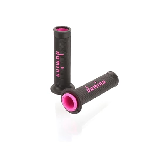 TROIOIUM Motorrad Universal Griff Grip 7/8 "22 24 MM Lenker Grip Domino ATV Dirt Pit Bike Racing Motocross Gel Gummi brems Griffe(Black-Pink) von TROIOIUM