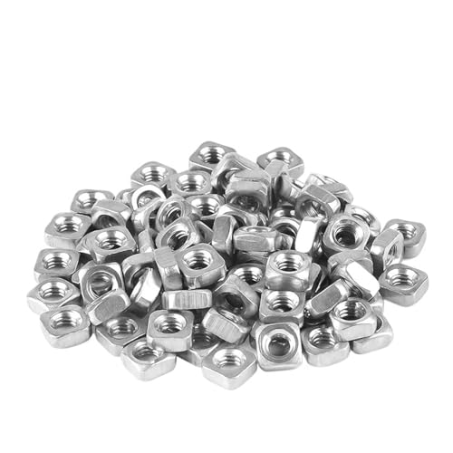 Vierkantmuttern M3 M4 M5 M6 M8 M10 M12 A2 304 Edelstahl Metrische Mutter Din557(M6 x 20Pcs) von TROIOIUM