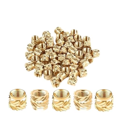 《Vollständige Spezifikation》 Heißmuttern m3 m4 m5 m6 Heißschmelz-Wärmespritzguss 3D-Druck Messing Kupfer Einbettungseinsatzmuttern Rändelgewinde(Length 8mm) von TROIOIUM