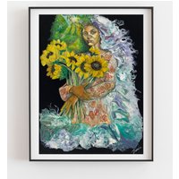 "Großer Kunstdruck Mit Rahmen, "Mutter Erde" By Tronja." von TRONMASK
