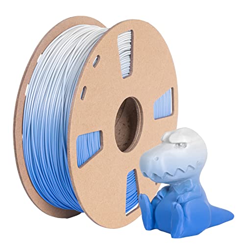 TRONXY PLA Filament Farbwechsel mit der Temperatur, 1,75 mm 3D Drucker Filament Temperatur Farbwechsel Blau zu Weiß 3 Farben, 1 kg Kartonspule (2,2 LBS), Maßgenauigkeit +/- 0,03 mm von TRONXY