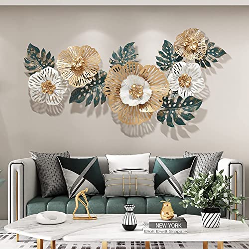 TROONZ 3D Metall Blumen Wanddeko für Wohnzimmer, Moderne Wand Dekoration skulptur für Badezimmer, Schlafzimmer, Outdoor, Küche, 138 × 57 cm von TROONZ