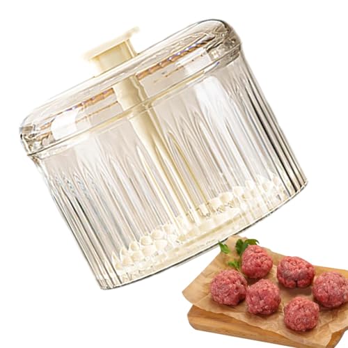 TROONZ Fleischbällchen Former, Kreatives Fleischbällchen Presswerkzeug, Hackbällchen Former, Transluzenter Fleischbällchen Macher Mit Behälter Für Fischbällchen, Frikadellen, Garnelenbällchen von TROONZ