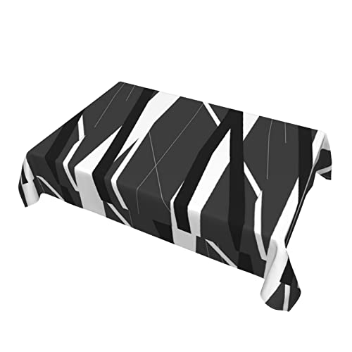 Tischdecken,Maler Schwarz Weiß Abwaschbare Tischdecke für Küche Esszimmer Dekor Outdoor Party 137X183 cm von TROONZ