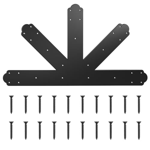 TROPTOLKY Giebelplatte schwarz pulverbeschichtet Pergola Traversen Dachplattenverbinder 12:12 Teilung Giebelhalterung Dekorative Giebelplatte mit Schrauben für Holzbalken TROPTOLKY Giebelplatte schwarz pulverbeschichtet Pergola Traversen Dachplattenverbinder 12:12 Teilung Giebelhalterung Dekorative Giebelplatte mit Schrauben für Holzbalken von TROPTOLKY