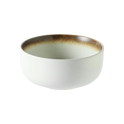 2 Stück Keramik-Suppenschüssel, einfarbig, runde Glasur, japanisches Haushaltsgeschirr, 16,5 cm, Sesam von TROSIQUANJIA