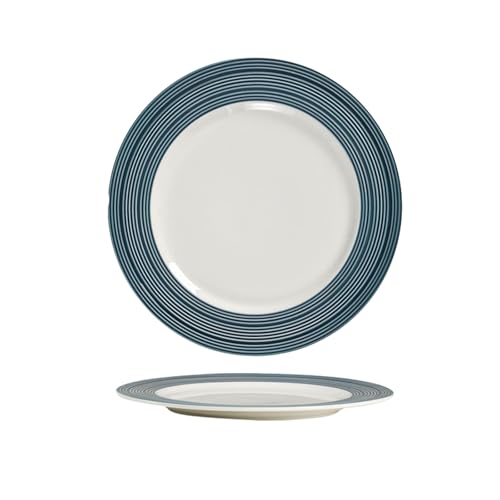 Creative Thread Steakteller im Western-Stil, Keramik, 27,4 cm, Blau von TROSIQUANJIA
