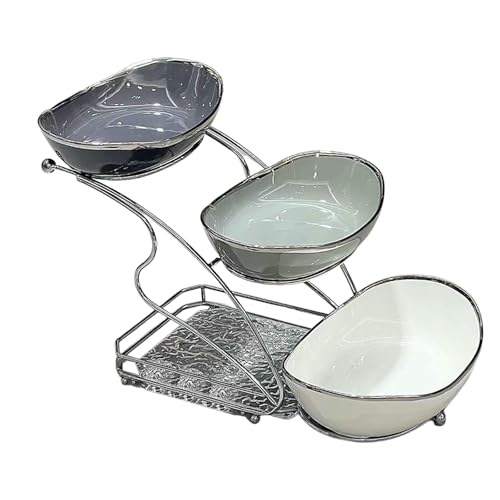 Dreischichtiges Obsttablett aus Keramik, für Zuhause, einfache Kreativität, dreilagiges Tablett Dreischichtiges Obsttablett aus Keramik, für Zuhause, einfache Kreativität, dreilagiges Tablett von TROSIQUANJIA