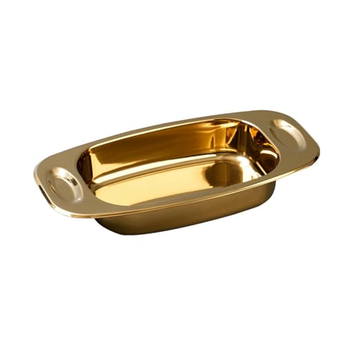 Edelstahl-Ohren, verdickt, rechteckig, Backblech, Haushaltsgeschirr, goldfarben, groß (52 x 27 x 7,5 cm) von TROSIQUANJIA