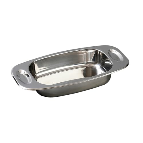 Edelstahl-Ohren, verdickt, rechteckig, Backblech, Haushaltsgeschirr, silberfarben, klein (36 x 18 x 5,5 cm) von TROSIQUANJIA