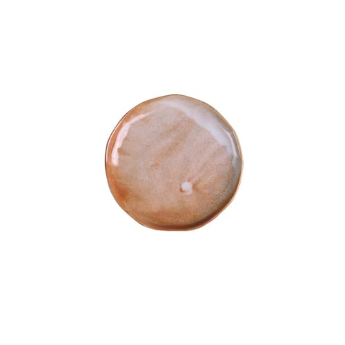 Einfache und exquisite Retro-Keramikgeschirr für den Haushalt, kann in der Mikrowelle verwendet werden, runde Salatschalen - 20,3 cm Scheiben, schlichter Schlamm. von TROSIQUANJIA
