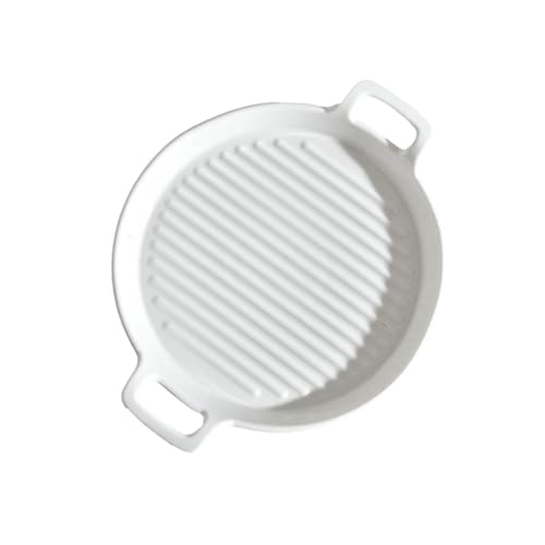 Einfache und kreative binaurale Backform aus Keramik, rechteckig, einfarbig, Einhebel-Backform, 24,1 cm, rund von TROSIQUANJIA