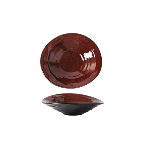 Einfarbiger Retro-Keramik-Relief, exquisiter Obst-Dessertteller, 19,1 cm, ovale Spiralschale von TROSIQUANJIA