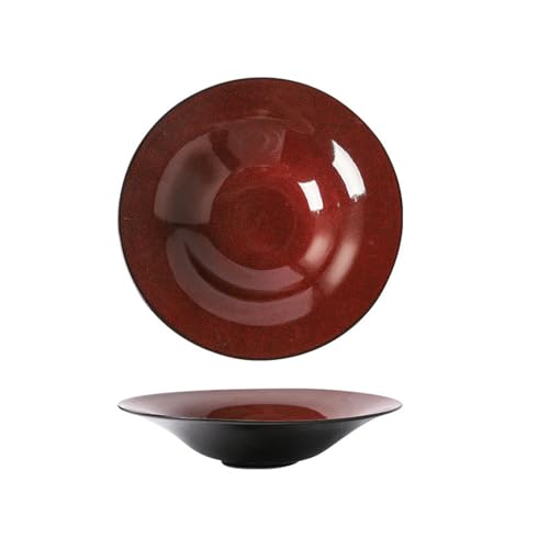 Einfarbiger Retro-Keramik-Relief, exquisiter Obst-Dessertteller, 30,5 cm Hut-Suppenteller von TROSIQUANJIA