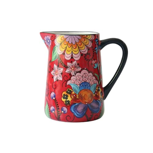 Europäischer Haushalt Retro Pastoraler Stil Keramik Kreativer und zarter Kaltwasserkessel mit Griff - Secret Garden (1,6 l) von TROSIQUANJIA