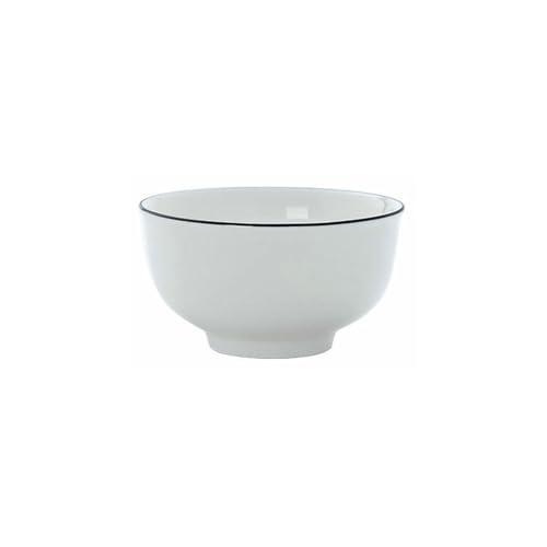 Europäischer Stil, einfarbig, Haushalt, einfache runde Unterglasur, exquisite Nudelschale, schwarze Linie, 11,4 cm, runde Schüssel Europäischer Stil, einfarbig, Haushalt, einfache runde Unterglasur, exquisite Nudelschale, schwarze Linie, 11,4 cm, runde Schüssel von TROSIQUANJIA