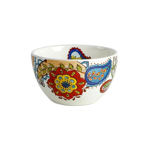 Europäischer frischer Stil, einfache und zarte Unterglasur-Farbe, Keramik, handbemalt, Reisschale, weiße Feder, 11,9 cm, kleine Schüssel Europäischer frischer Stil, einfache und zarte Unterglasur-Farbe, Keramik, handbemalt, Reisschale, weiße Feder, 11,9 cm, kleine Schüssel von TROSIQUANJIA