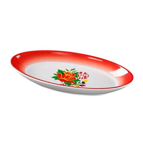 Exquisiter und einfacher glasierter nostalgischer Emaille-Teller in Dan-Form für chinesische Hot-Pot-Restaurants – 26,7 cm großer Teller in Bootsform von TROSIQUANJIA