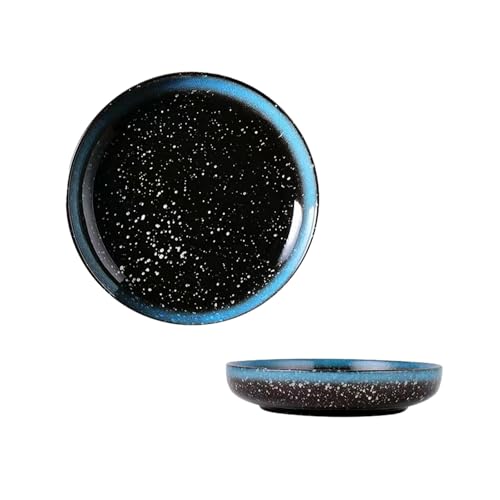 Exquisites kreatives Keramikgeschirr aus Keramik, rund, ofenglasiert, tief, Restaurant, "einfaches Blau", 25,4 cm Exquisites kreatives Keramikgeschirr aus Keramik, rund, ofenglasiert, tief, Restaurant, "einfaches Blau", 25,4 cm von TROSIQUANJIA