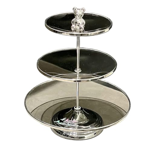 Glasbär dreilagiger Obstteller Französisches Retro minimalistisches Geschirr - drei Schichten von TROSIQUANJIA
