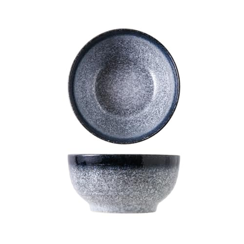 Große, einfarbige runde Suppenschüssel aus Keramik, japanischer Haushalt, einfach und exquisit, Saphir von TROSIQUANJIA