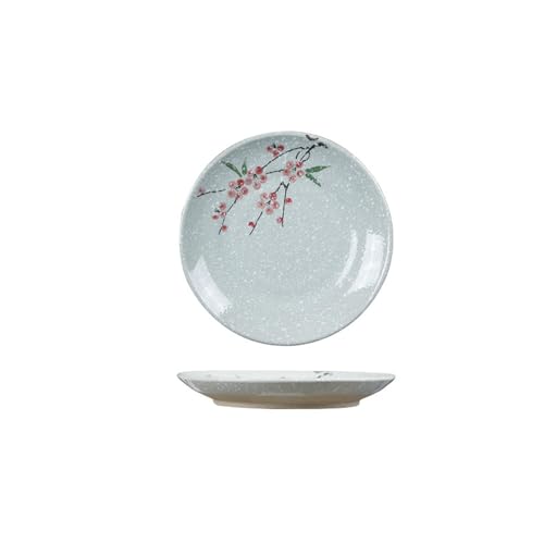 Handbemalte Keramikscheibe zum Wechseln der Glasur mit Gewinde, japanisches Retro-Haushaltsgeschirr, Schritt auf Schnee in Xun Mei Handbemalte Keramikscheibe zum Wechseln der Glasur mit Gewinde, japanisches Retro-Haushaltsgeschirr, Schritt auf Schnee in Xun Mei von TROSIQUANJIA