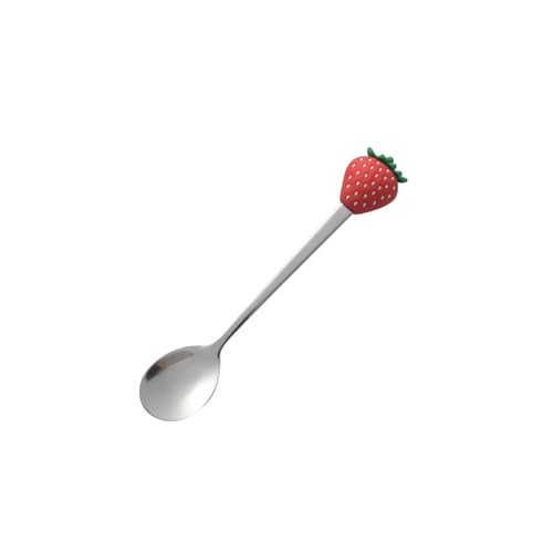 Haushalts-Edelstahl-Löffel, einfach, kreativ, Persönlichkeit, schöner Obst-Rührlöffel, roter Beerenlöffel von TROSIQUANJIA