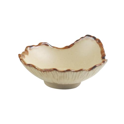 Huanghua Keramik-Ofenglasur, unregelmäßige Salatschüssel, japanisches exquisites Tischgedeck von TROSIQUANJIA