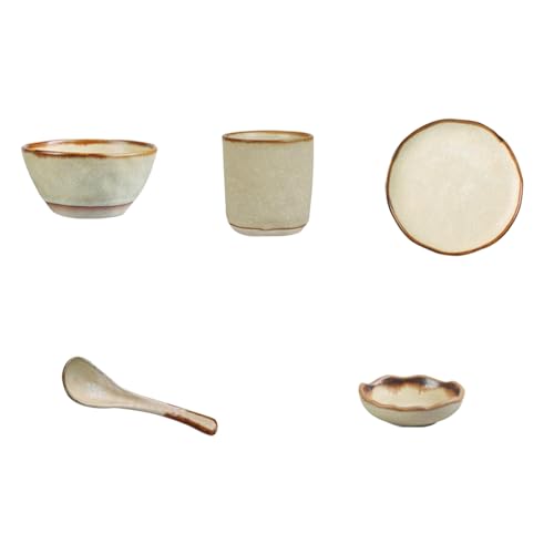 Huanghua Keramikgeschirr, einfarbig, Unterglasur, japanisches Retro-Tischgeschirr von TROSIQUANJIA