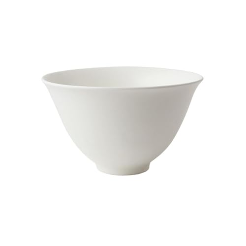 Japanische Suppenschüssel für den Haushalt, einfache Persönlichkeit, Keramik, reinweiß, kreativ, Horn, Salatschüssel, 17,8 cm von TROSIQUANJIA