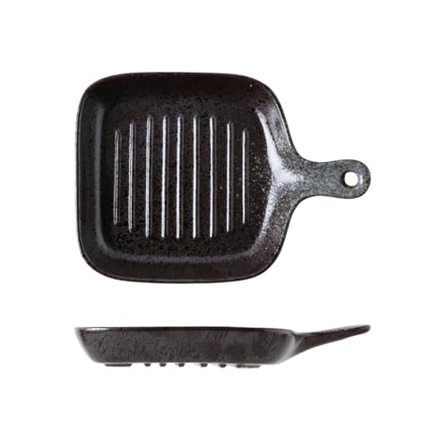 Japanische kreative Persönlichkeit der unregelmäßigen Keramik-Ofenglasur wechselnde Griffplatte [schwarzer Punkt] von TROSIQUANJIA