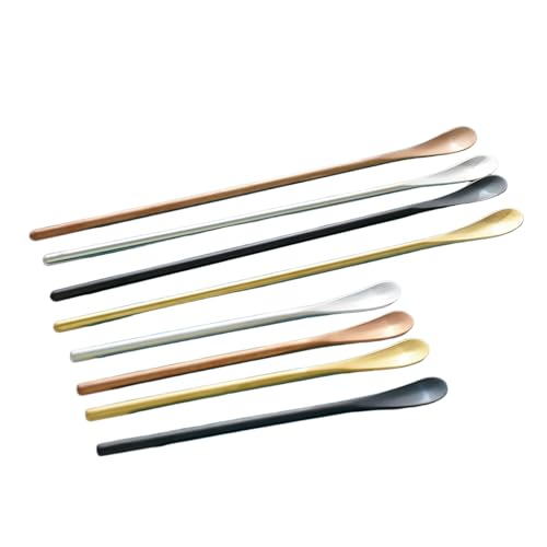 Japanischer 304 Edelstahl-Rührstab mit langem Griff, Spiegel, matter Honiglöffel, mattschwarz, 22 cm von TROSIQUANJIA