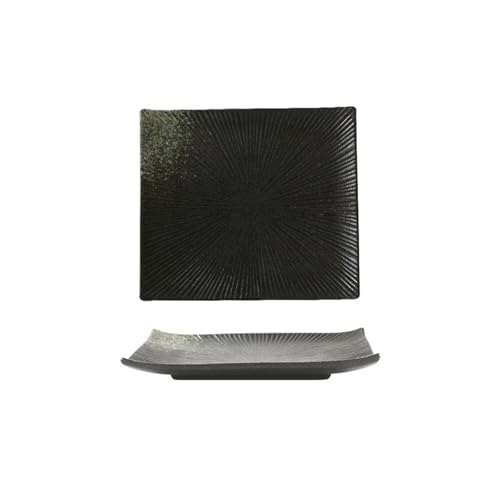 Japanischer Haushalt, einfache und exquisite kreative quadratische Unterglasur-Farbplatte, Schneeflockengrün (20,3 cm) von TROSIQUANJIA