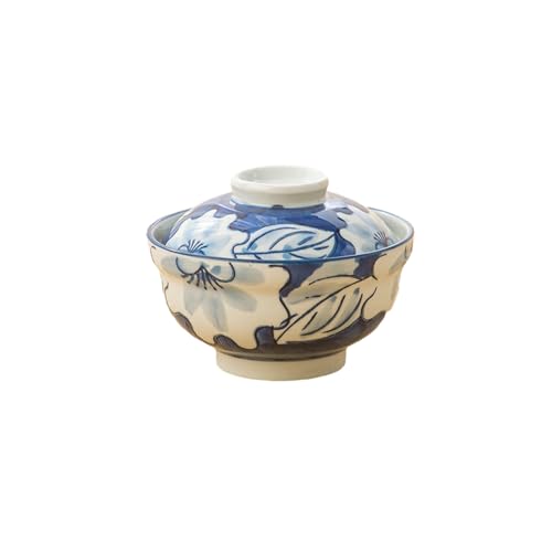 Japanischer Stil Home Retro einfache exquisite Keramik gedämpft Ei Dessertschale mit Deckel Tinte Meer von Wolken von TROSIQUANJIA