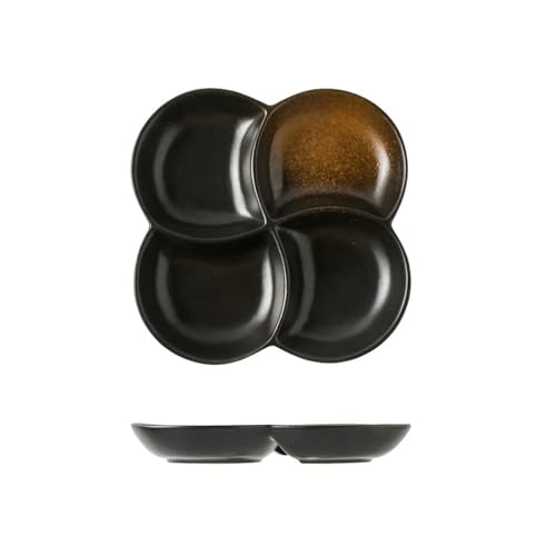 Keramik-Gitterplatte, unregelmäßige Mengenplatte, Haushaltsgeschirr mit vier Fächern, 20,3 cm, vier-Gitter-Scheibenfeder Keramik-Gitterplatte, unregelmäßige Mengenplatte, Haushaltsgeschirr mit vier Fächern, 20,3 cm, vier-Gitter-Scheibenfeder von TROSIQUANJIA