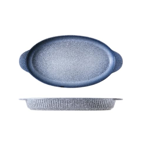 Keramik-Glasierter Fischteller, gedämpft, japanisches Haushaltsgeschirr, 30,5 cm [Saphir] von TROSIQUANJIA