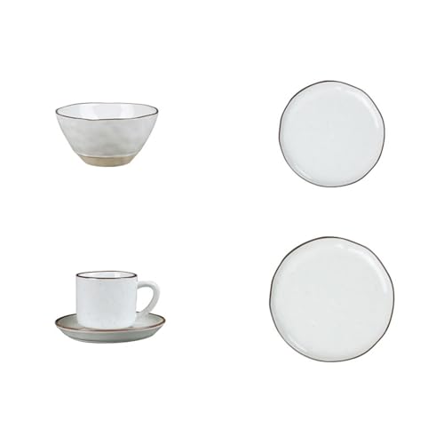 Keramik-Reisschale, einfarbig, Unterglasur, japanisches Haushaltsgeschirr, Sesamweiß von TROSIQUANJIA