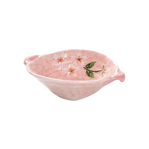 Keramik-Snackteller im chinesischen Stil, einfach und zart, klein, frisch, kreativ, Doppelohr-Unterglasur, 15,2 cm, Rosa Keramik-Snackteller im chinesischen Stil, einfach und zart, klein, frisch, kreativ, Doppelohr-Unterglasur, 15,2 cm, Rosa von TROSIQUANJIA