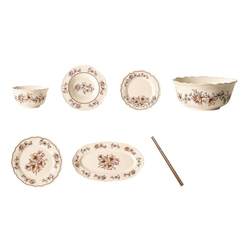 Keramik-Unterglasur, konkav, Reliefgeschirr, nordischer Retro, exquisit, für 4 Personen. Keramik-Unterglasur, konkav, Reliefgeschirr, nordischer Retro, exquisit, für 4 Personen. von TROSIQUANJIA