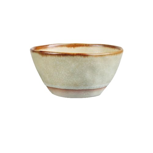 Keramik-Unterglasurfarbe, großes Fassungsvermögen, kleine Reisschale, japanisches Retro, dickes Geschirr, 11,4 cm, gelbe Blume von TROSIQUANJIA