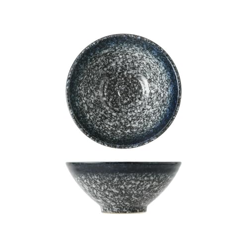Keramik-ofenglasierte runde Reisschale, japanisches Haushaltsgeschirr, 14 cm, Saphirblau von TROSIQUANJIA