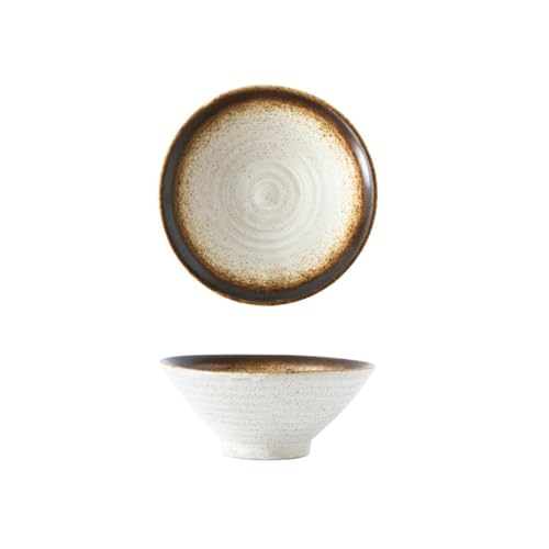 Keramik-ofenglasierte runde Reisschale, japanisches Haushaltsgeschirr, 14 cm [Sesam] von TROSIQUANJIA