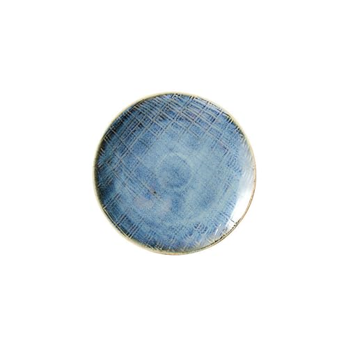 Kreative Keramik-Schale im japanischen Stil, speziell geformt, flacher Ofenwechsel, Retro-Pendelplatte, 20,3 cm Kreis von TROSIQUANJIA