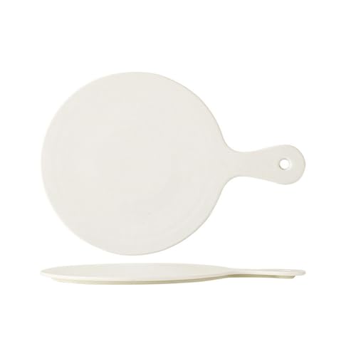 Nordic Marble Gold Keramik Exquisites unregelmäßiges Tablett, reinweiß, groß von TROSIQUANJIA