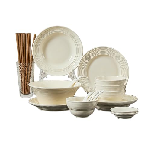 Nordic Wind Haushalt, einfach, exquisit und hochtemperaturbeständig, praktisches Keramikgeschirr-Set mit 26 Stück für vier Personen, Box Nordic Wind Haushalt, einfach, exquisit und hochtemperaturbeständig, praktisches Keramikgeschirr-Set mit 26 Stück für vier Personen, Box von TROSIQUANJIA