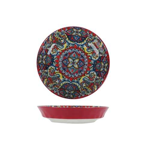 Nordic Wind Haushalt, einfache, exquisite und langlebige Unterglasur-Keramikgeschirr, 20,3 cm Reisplatte von TROSIQUANJIA