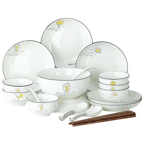 Nordic Wind Haushalt Einfache und exquisite Keramik Hochtemperaturbeständig Kreative Unterglasur Geschirr - 30-teiliges Set "rund" Nordic Wind Haushalt Einfache und exquisite Keramik Hochtemperaturbeständig Kreative Unterglasur Geschirr - 30-teiliges Set "rund" von TROSIQUANJIA