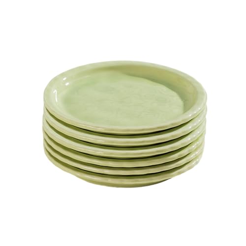 Nordic Wind Haushalt einfache, exquisite und frische Keramik 15,2 cm Teller milchgrün 6 Knochen Spuckteller von TROSIQUANJIA